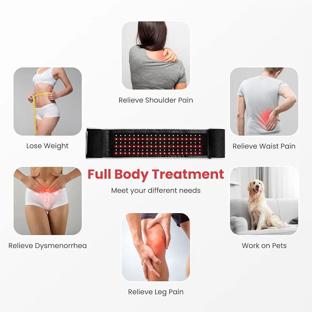 Opove Red Light Therapy Belt with Portable Power Controller Near-Infrared Light Therapy for Tissue Repair Resolve Inflammation Relieve Back Pain 660nm & 850nm Wavelengths New Version R2