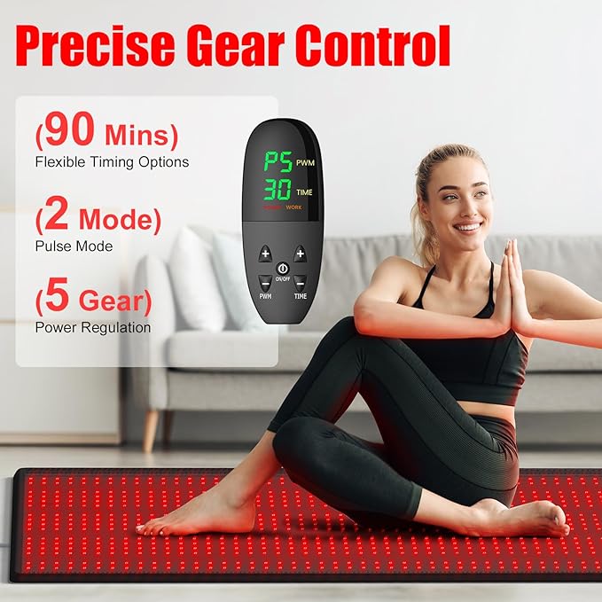 Elfeye Red Light Therapy Mat for Full Body 71 X 31.5 Red Light Therapy Blanket 1280pcs LEDs Large Near Infrared Light Therapy Pad/Bed Device 660NM Red Light & 850nm Infrared Light for Pa-in Relief