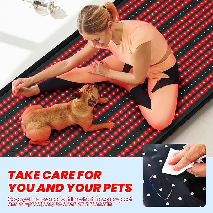 Elfeye Red Light Therapy Mat for Full Body 71 X 31.5 Red Light Therapy Blanket 1280pcs LEDs Large Near Infrared Light Therapy Pad/Bed Device 660NM Red Light & 850nm Infrared Light for Pa-in Relief