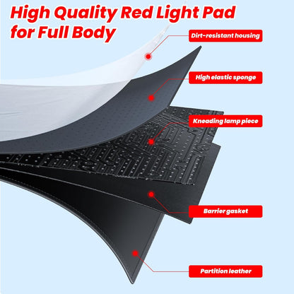 Elfeye Red Light Therapy Mat for Full Body 71 X 31.5 Red Light Therapy Blanket 1280pcs LEDs Large Near Infrared Light Therapy Pad/Bed Device 660NM Red Light & 850nm Infrared Light for Pa-in Relief